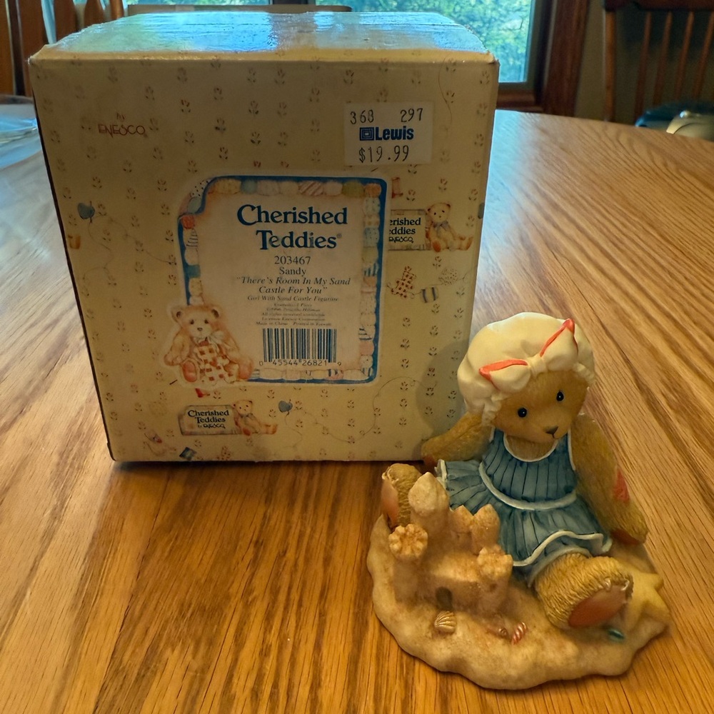 Vintage Cherished Teddies Figurine with Sand Castle
